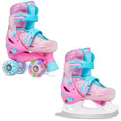 Rollers Patins à glace 2 en 1 réglables Caramell Roues LED
