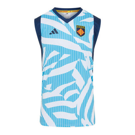 Débardeur d'entrainement Domicile USAP Adidas Singlet Bleu ciel et blanc