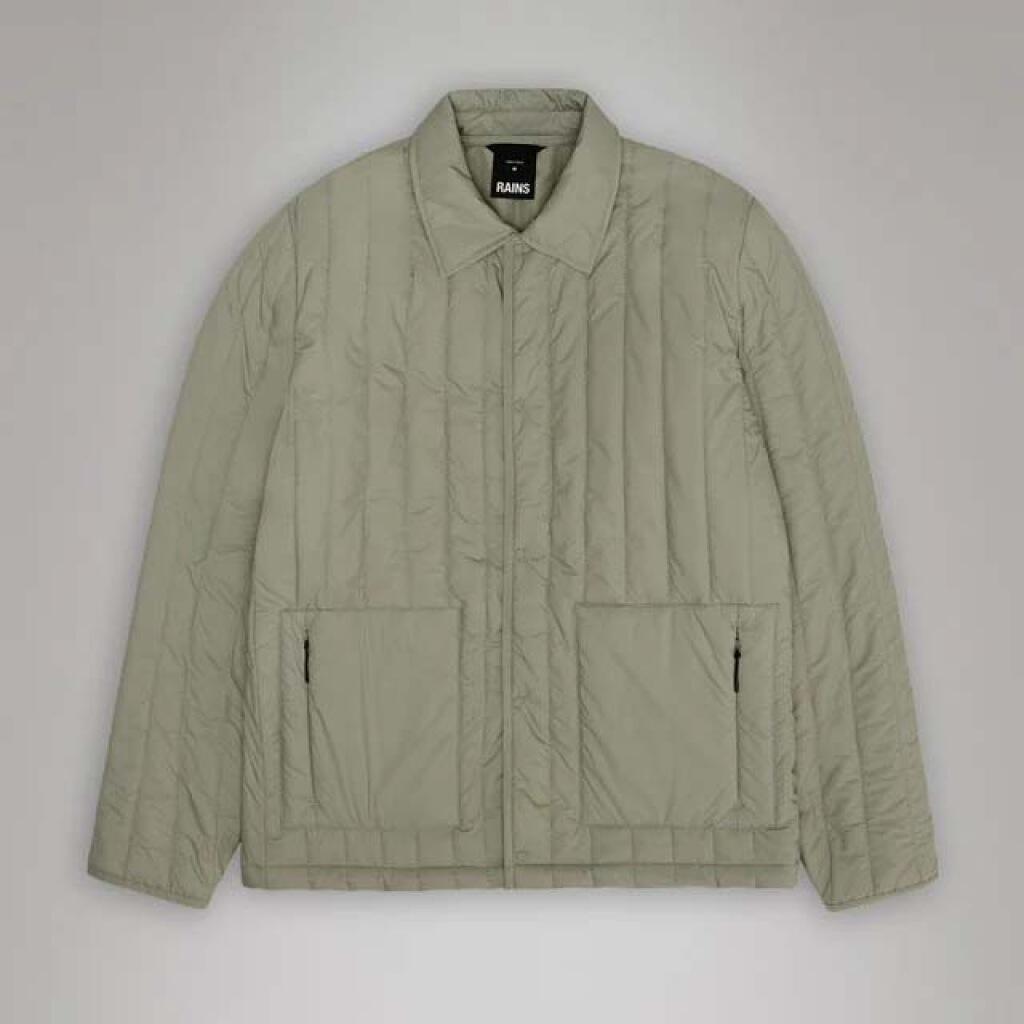 Giacca Rains Modello Banja Liner Overshirt T1 Colore Beige 2/5