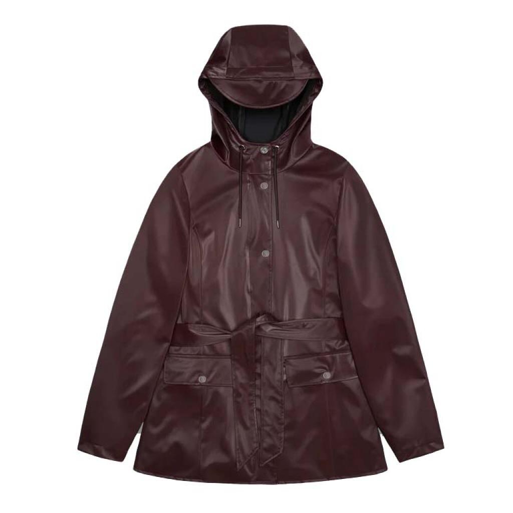 Giacca Rains Modello Curve Jacket W3 Colore Bordeaux 2/5