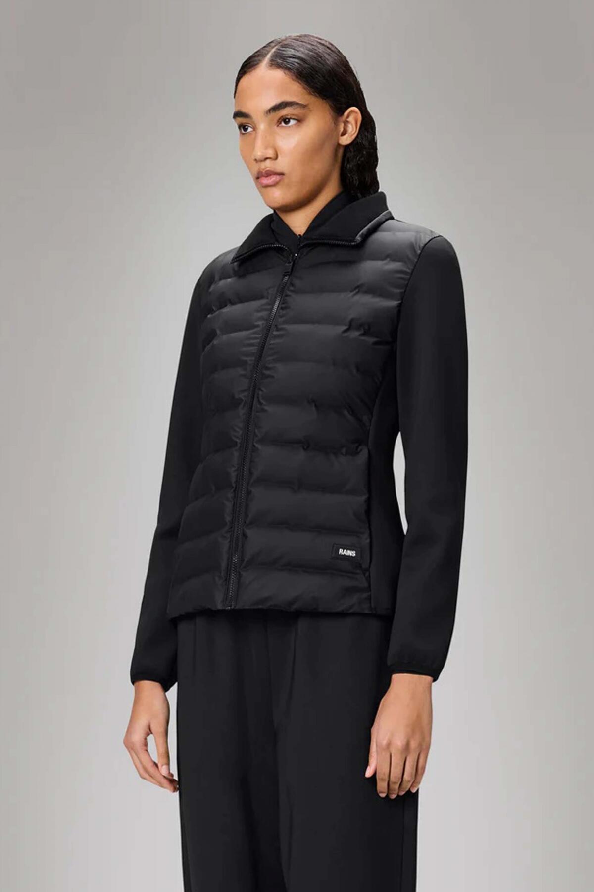 Giacca Rains Modello Safi Fleece Hybrid Curve Jac Colore Nero 5/5