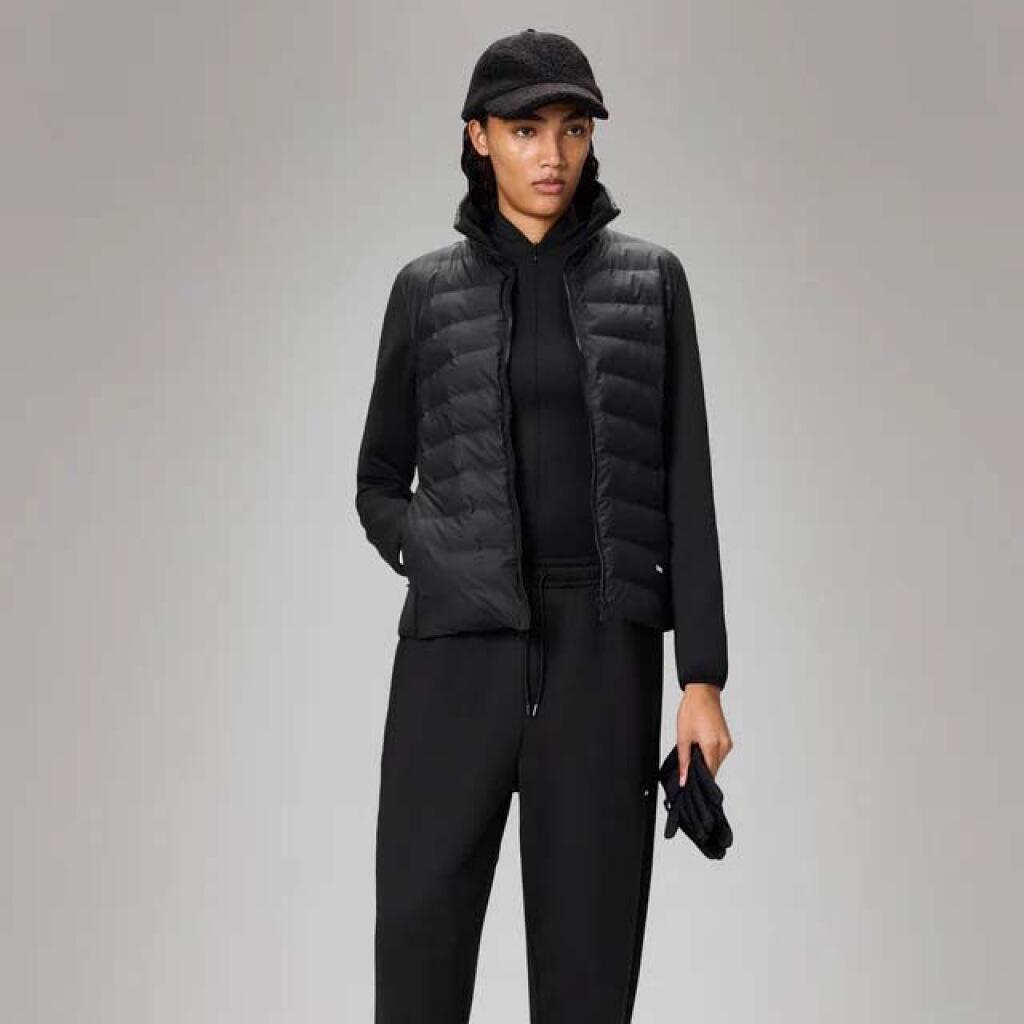 Giacca Rains Modello Safi Fleece Hybrid Curve Jac Colore Nero 4/5