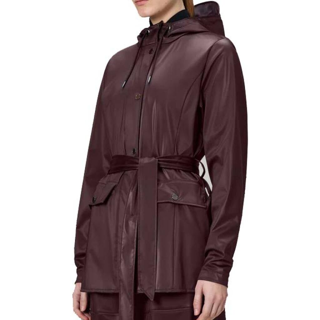 RAINS Jaqueta Rains Modelo Curve Jacket W3 Cor Borgonha