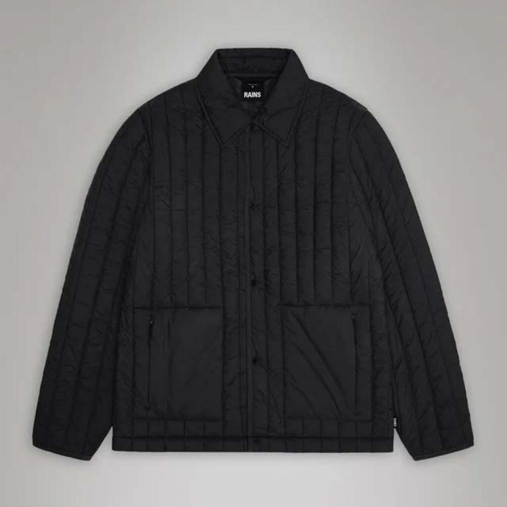 Giacca Rains Modello Banja Liner Overshirt T1 Colore Nero 2/5