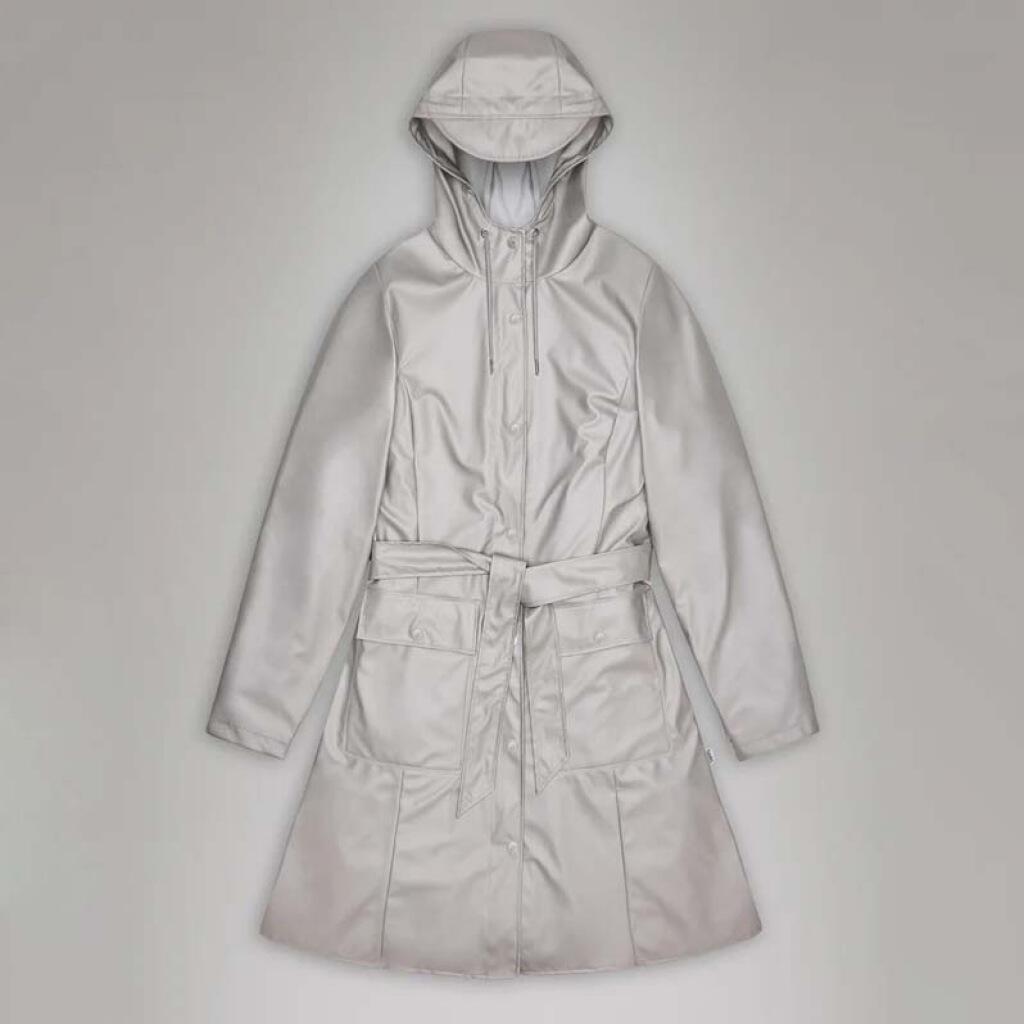 Giacca Rains Modello Curve Long Jacket W3 Colore Grigio 2/5