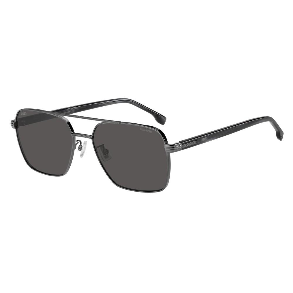 Hugo Boss - Lunettes De Soleil Polarisées Hugo Boss 1846/g/s V81 Pour Homme, Taille 58 Mm - Lunettes De Soleil - Gris|noir - Taille Unique - Decathlon