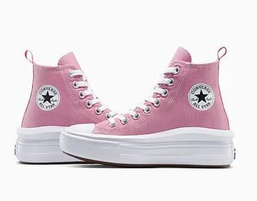 Scarpe donna converse chuck taylor all star move platform - rosa 3/7