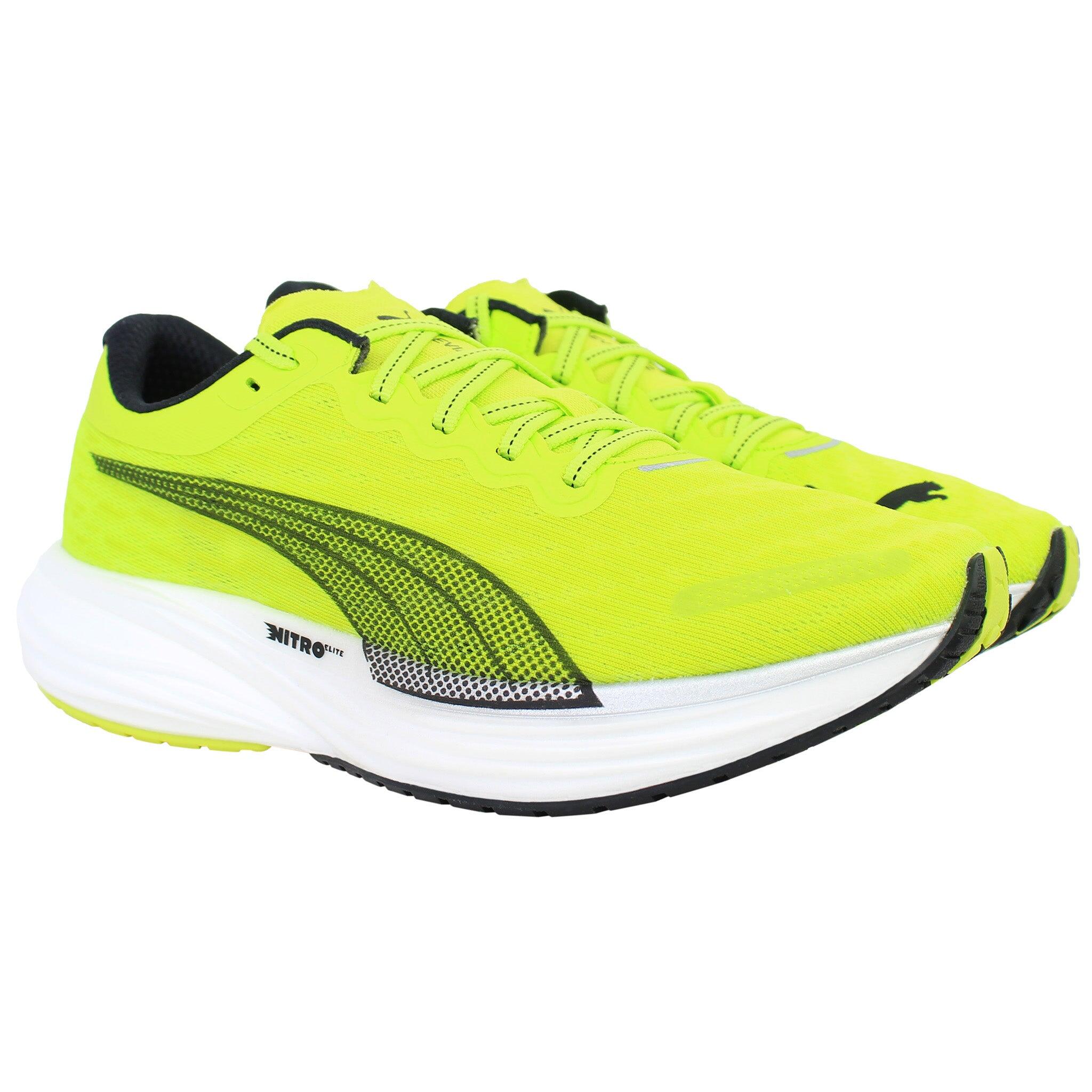 Pantofi alergare pentru barbati Deviate Nitro 2 - verde fluo Lime Pow negru alb 2/5