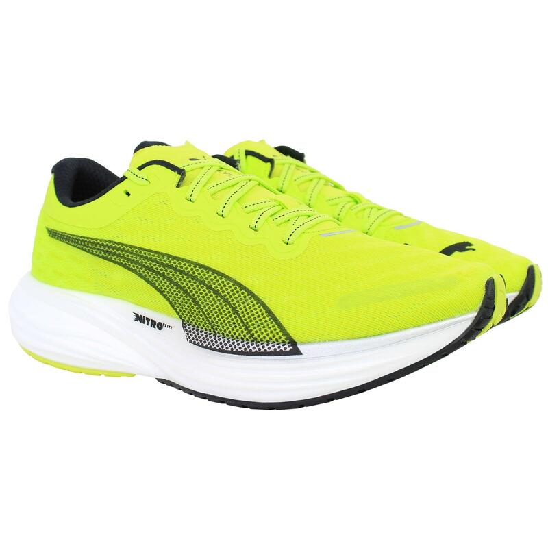 Pantofi alergare pentru barbati Deviate Nitro 2 - verde fluo Lime Pow negru alb
