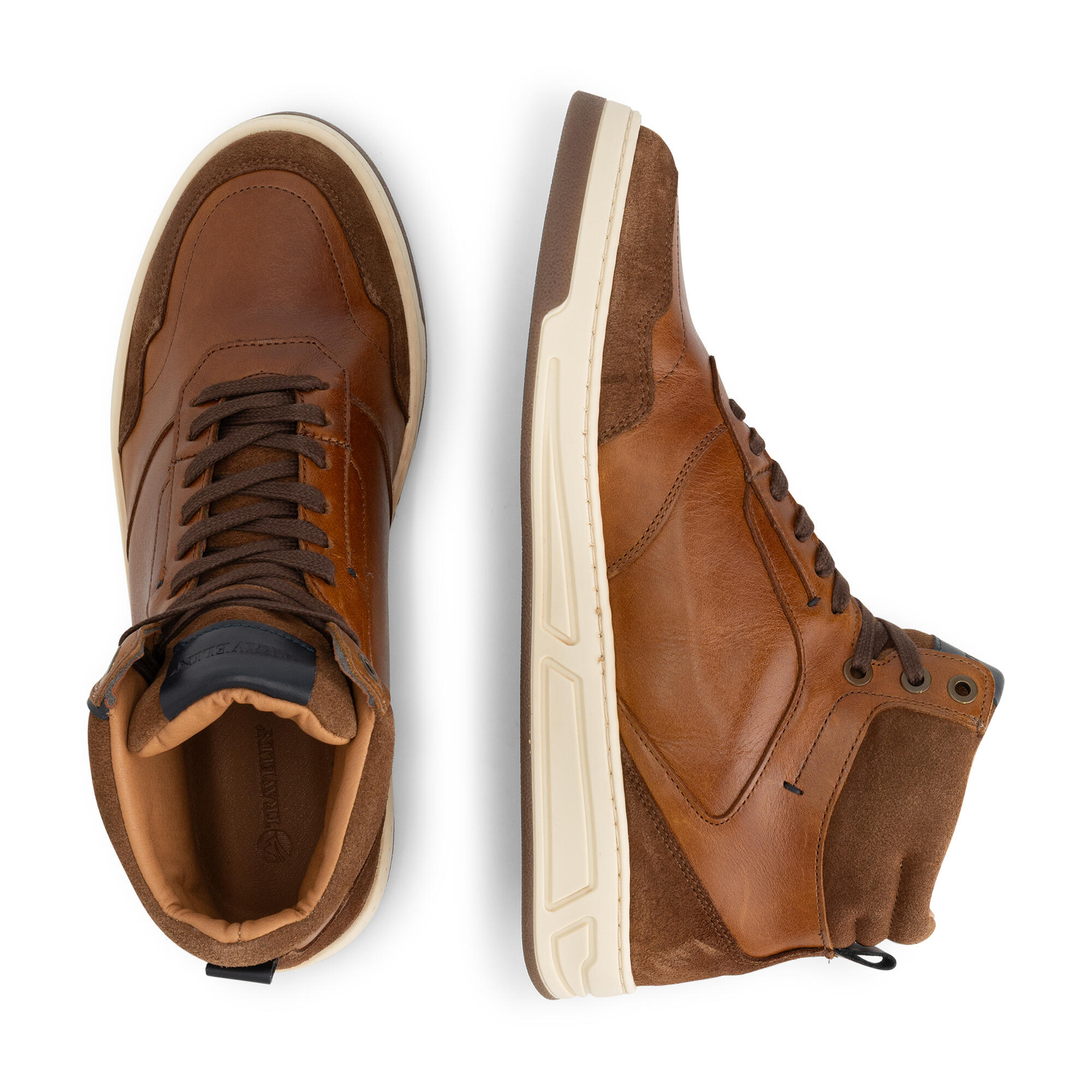 Durham Homme - Baskets mi-hautes - Cuir - Cognac 4/5