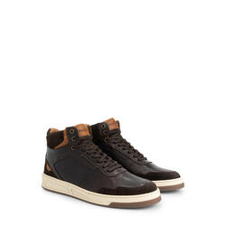 Durham Homme - Baskets mi-hautes - Cuir - Marron foncé