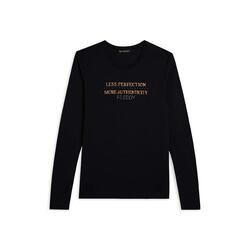 T-shirt à manches longues pour femmes avec des graphiques métalliques