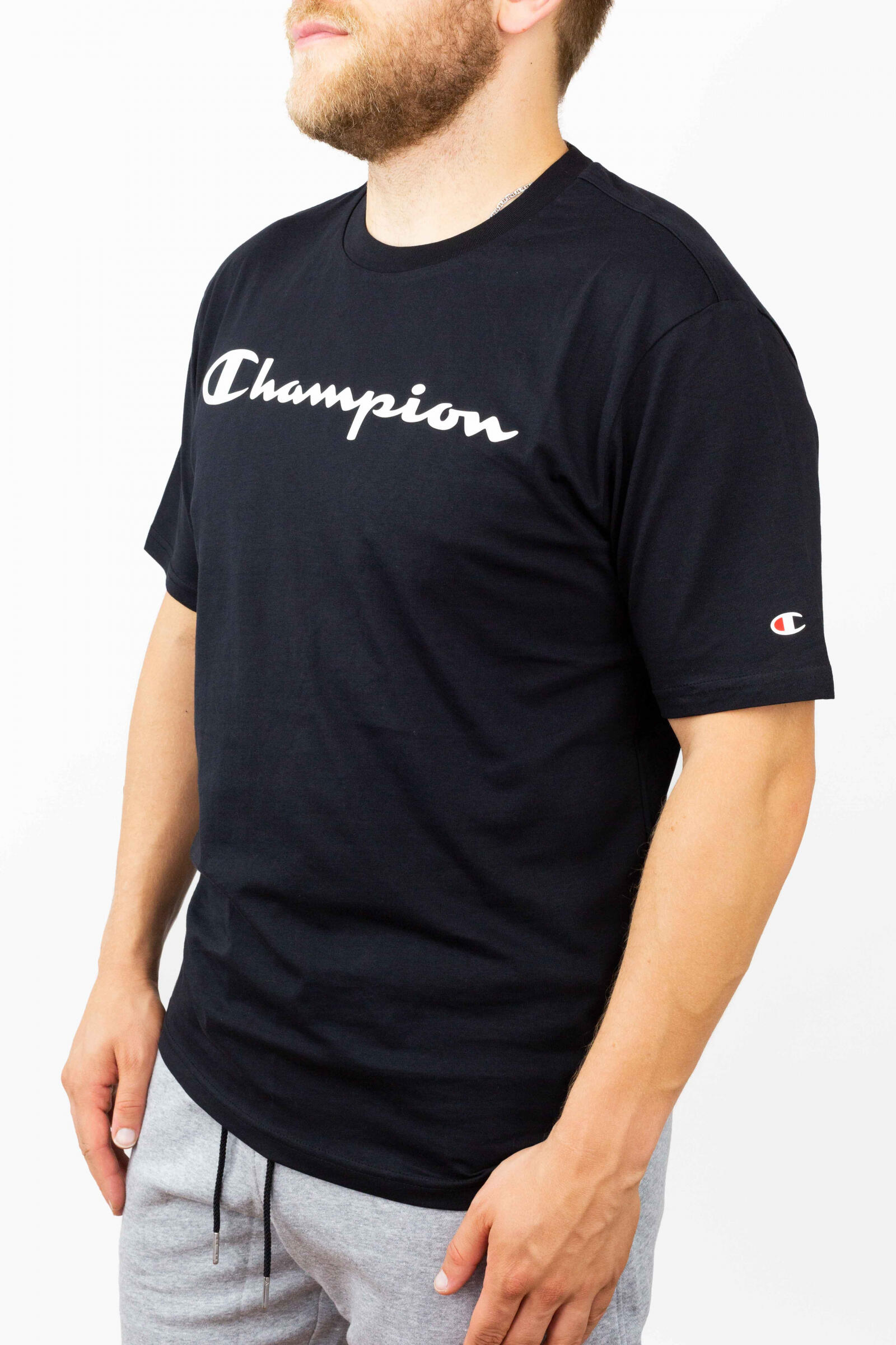 Champion Camiseta Champion Crew Neck Big Logo Negro 2/4
