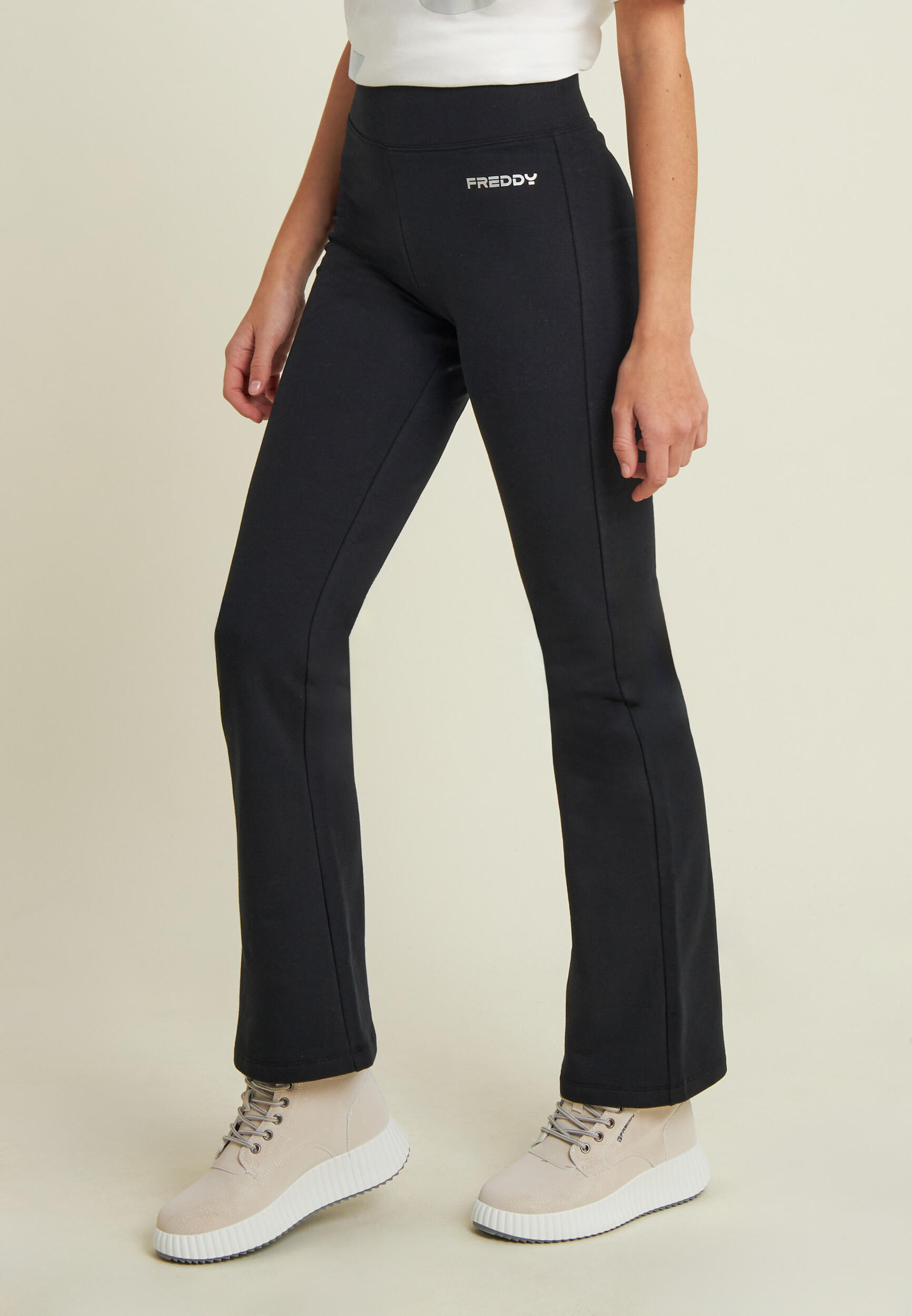 Leggings a zampa in felpa elasticizzata 2/4