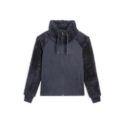 Sweat-shirt zippé avec col montant, manches et col en tissu Sherpa