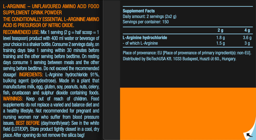 L-Arginina - L-Arginine - Sapore neutro 3/3