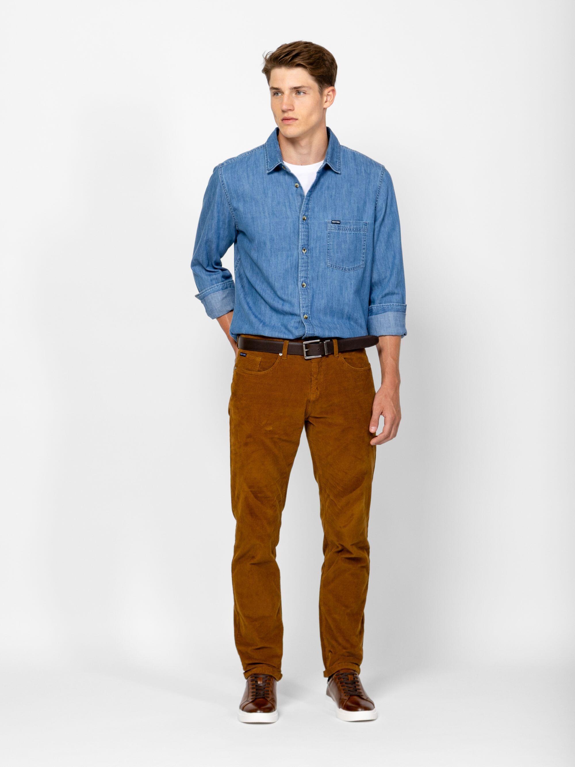 Pantaloni lungi din in pentru bărbați FUMIL