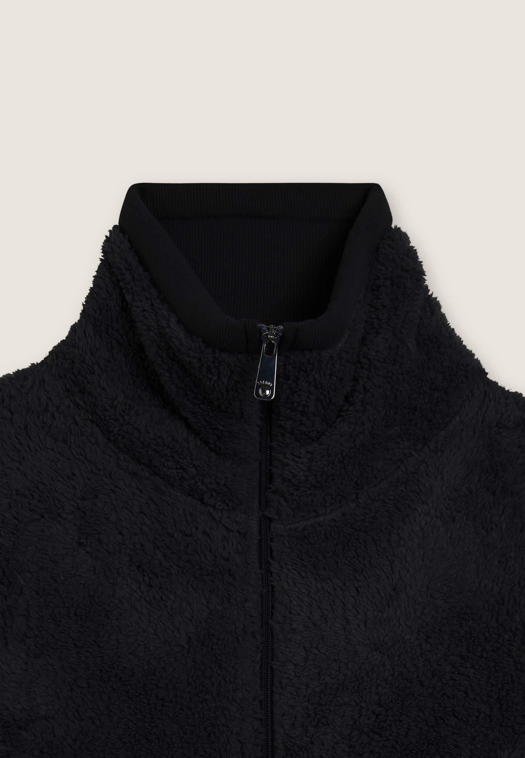 Felpa in pile sherpa con zip e collo alto 3/3