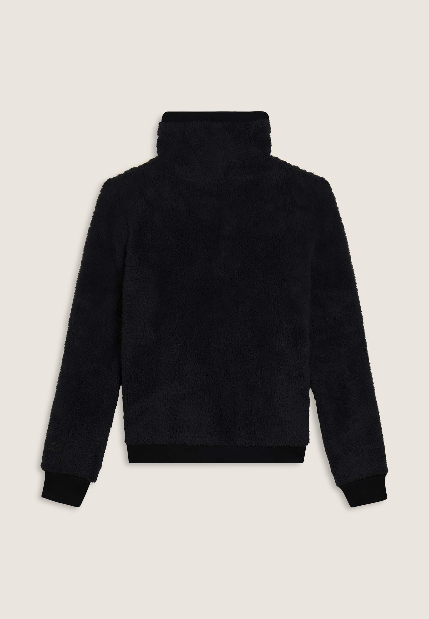 Felpa in pile sherpa con zip e collo alto 2/3