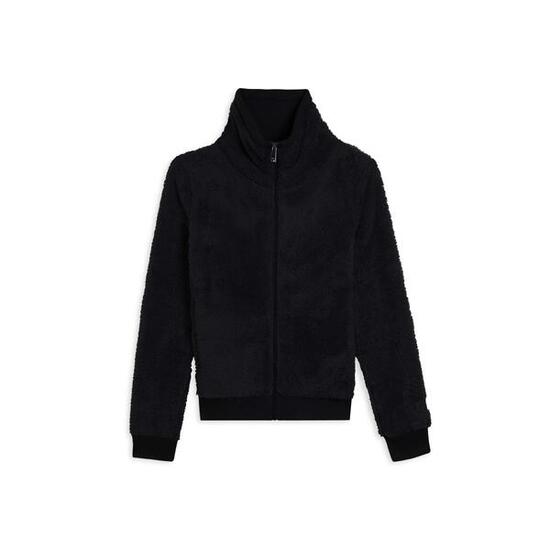 Sweat-shirt zippé en tissu Sherpa avec col montant