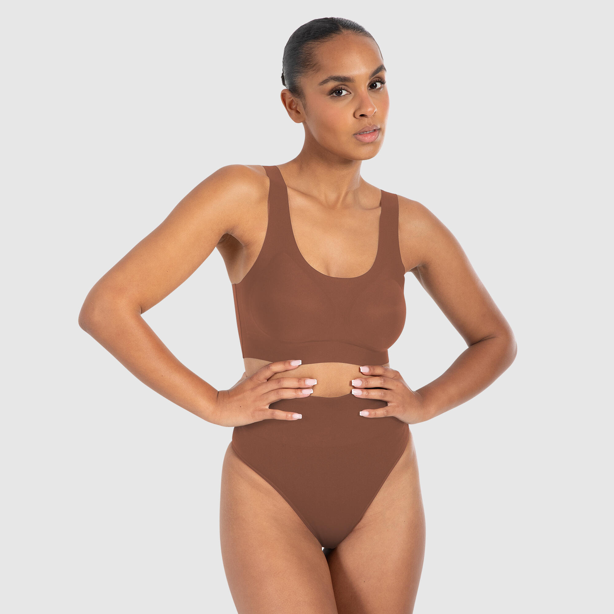 SMILODOX Damen Bralette mit Cups Nysa Braun