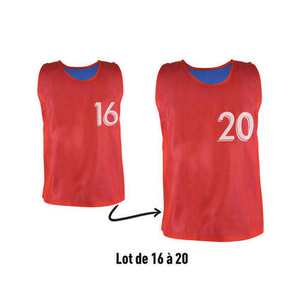 Chasubles réversibles numérotées (N° 16 à 20) Sporti (x5)