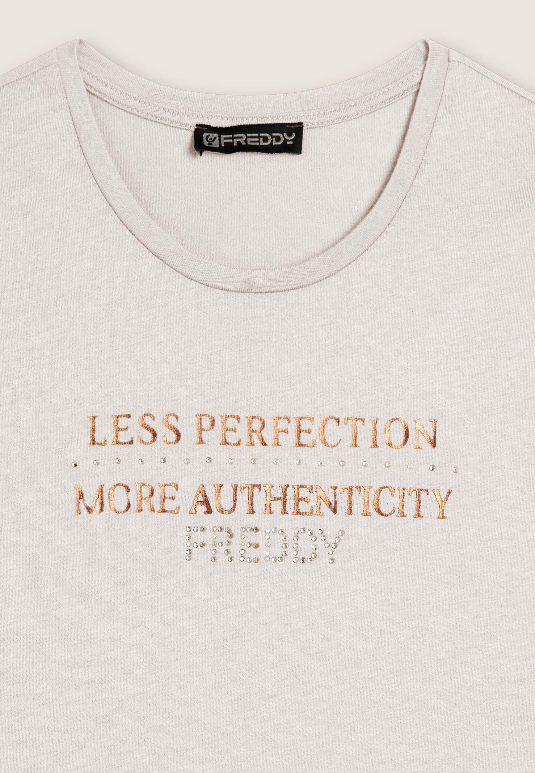 T-shirt donna manica lunga con grafica metallizzata 3/3