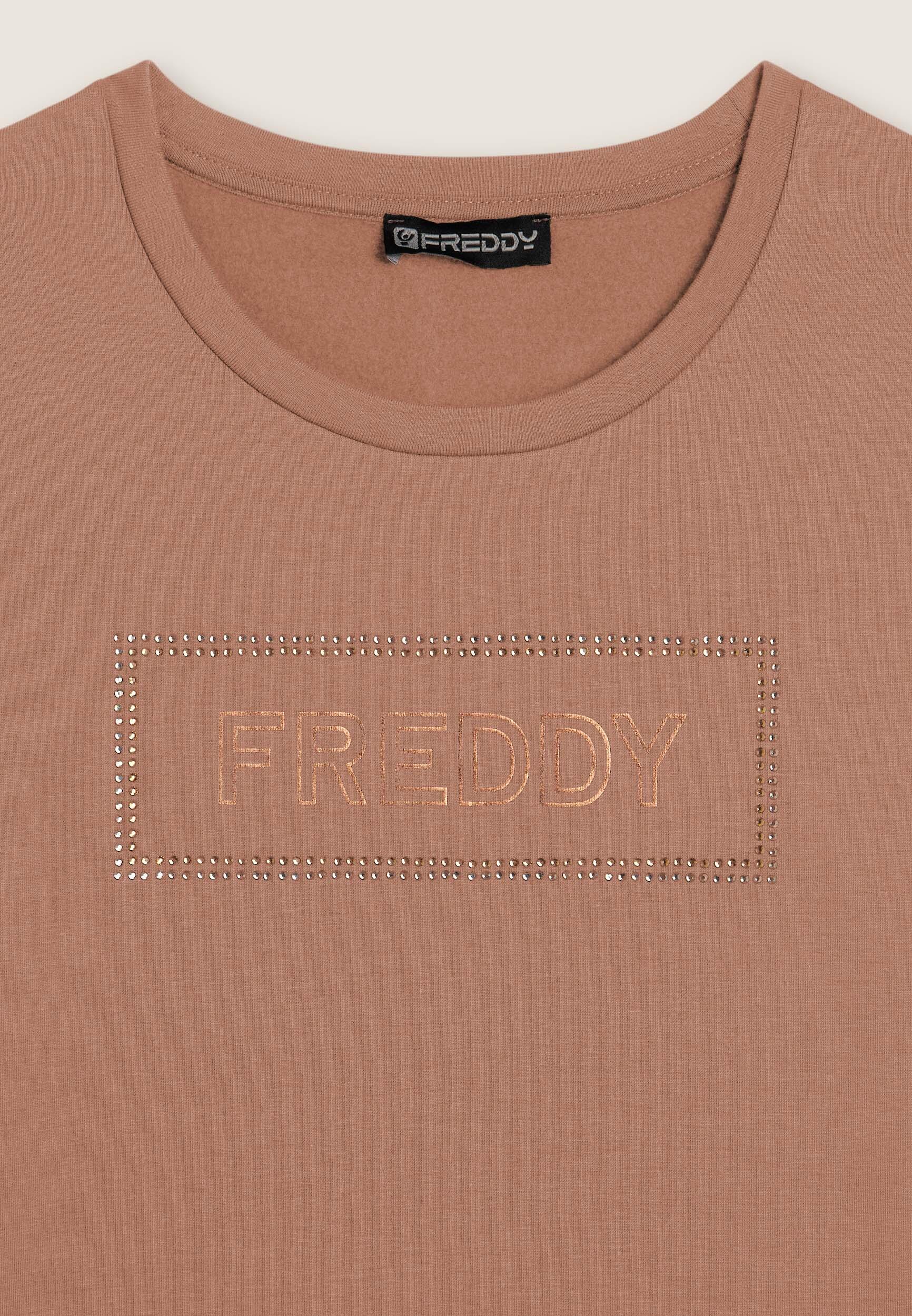 Felpa sportiva da donna con grafica frontale in strass 3/3