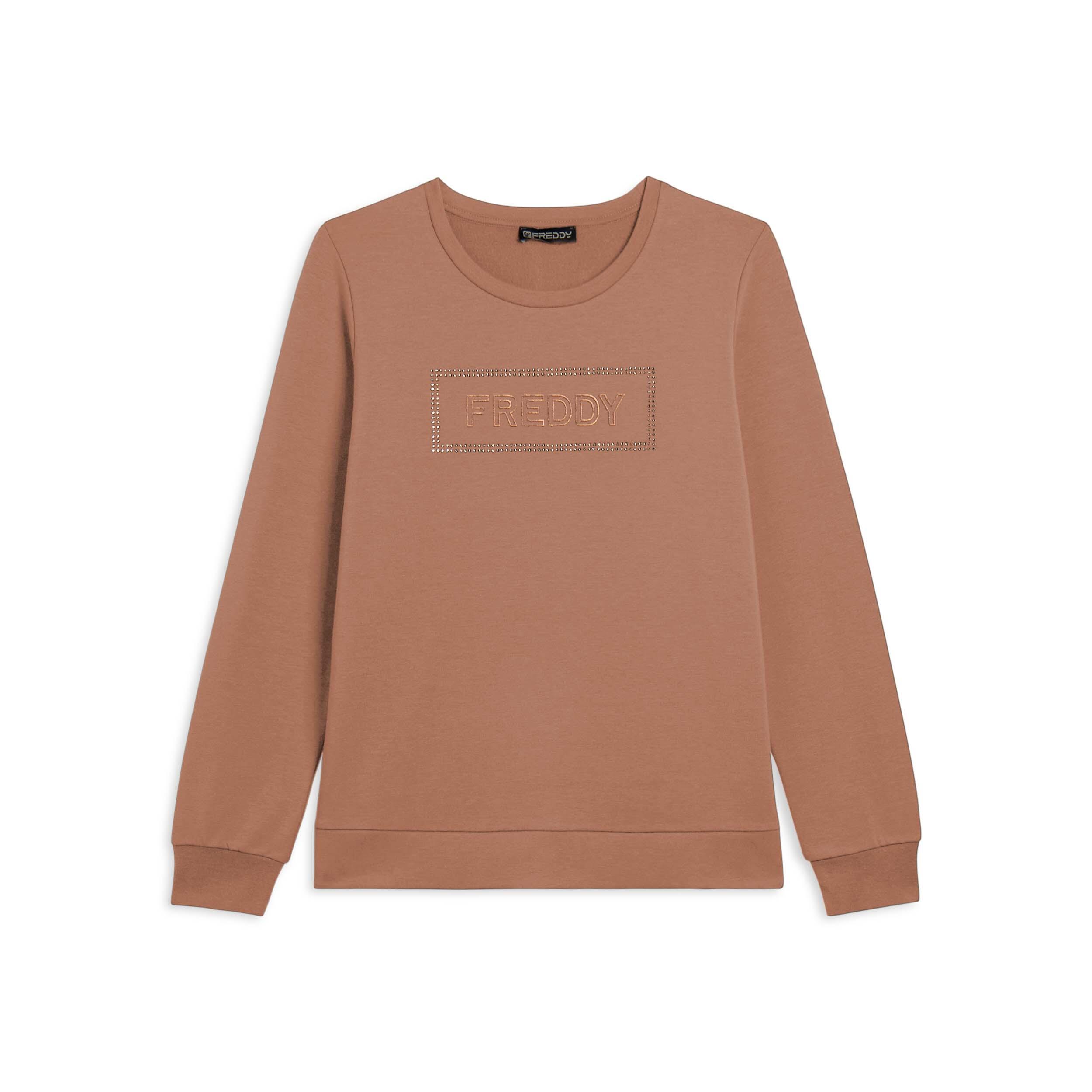 Freddy - Sweat-shirt De Sport Pour Femmes Avec Graphique En Paillettes Sur Le Devant - Sweat-shirt - Beige - Decathlon