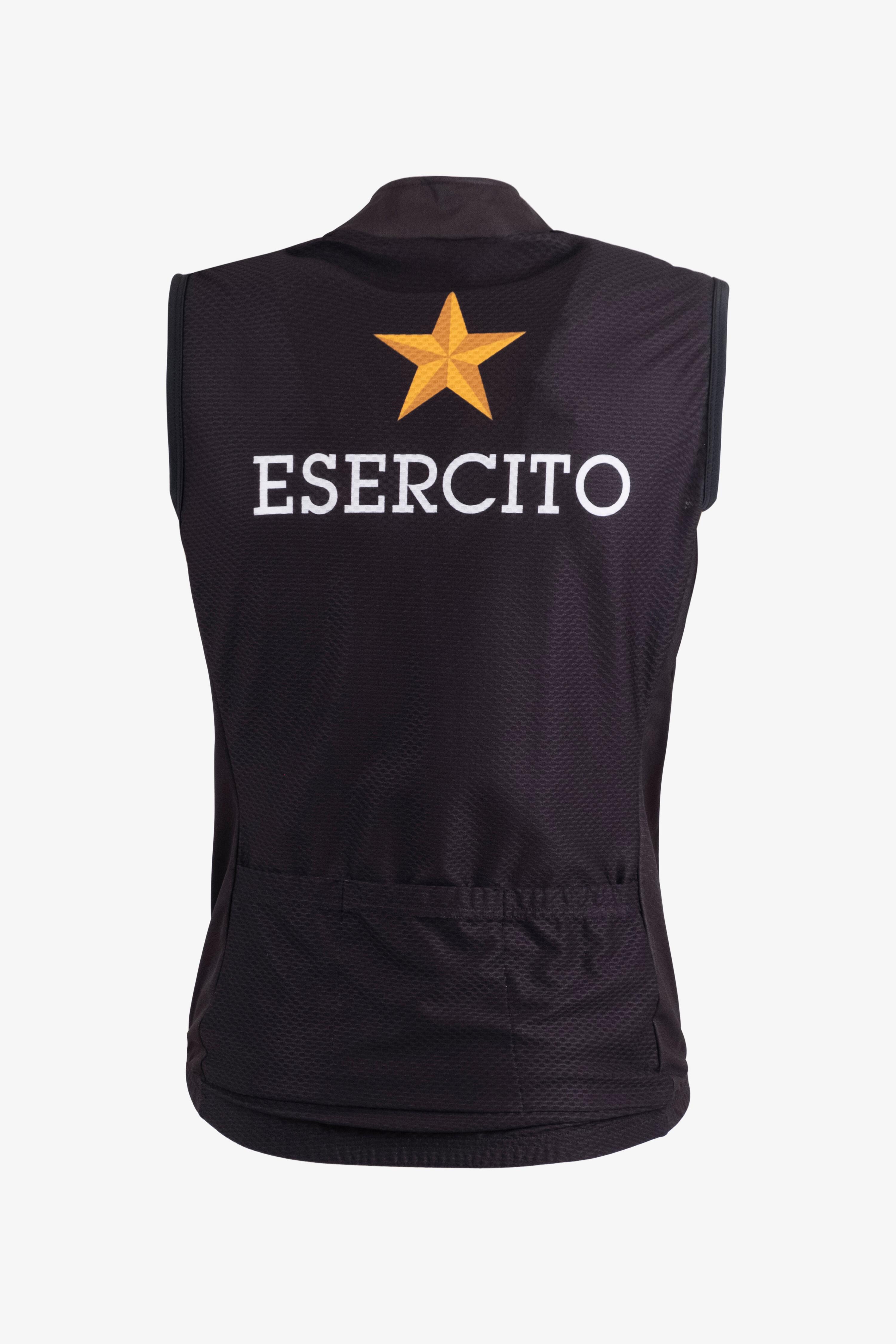 Gilet Ciclismo Esercito antivento con zip nero uomo 2/4