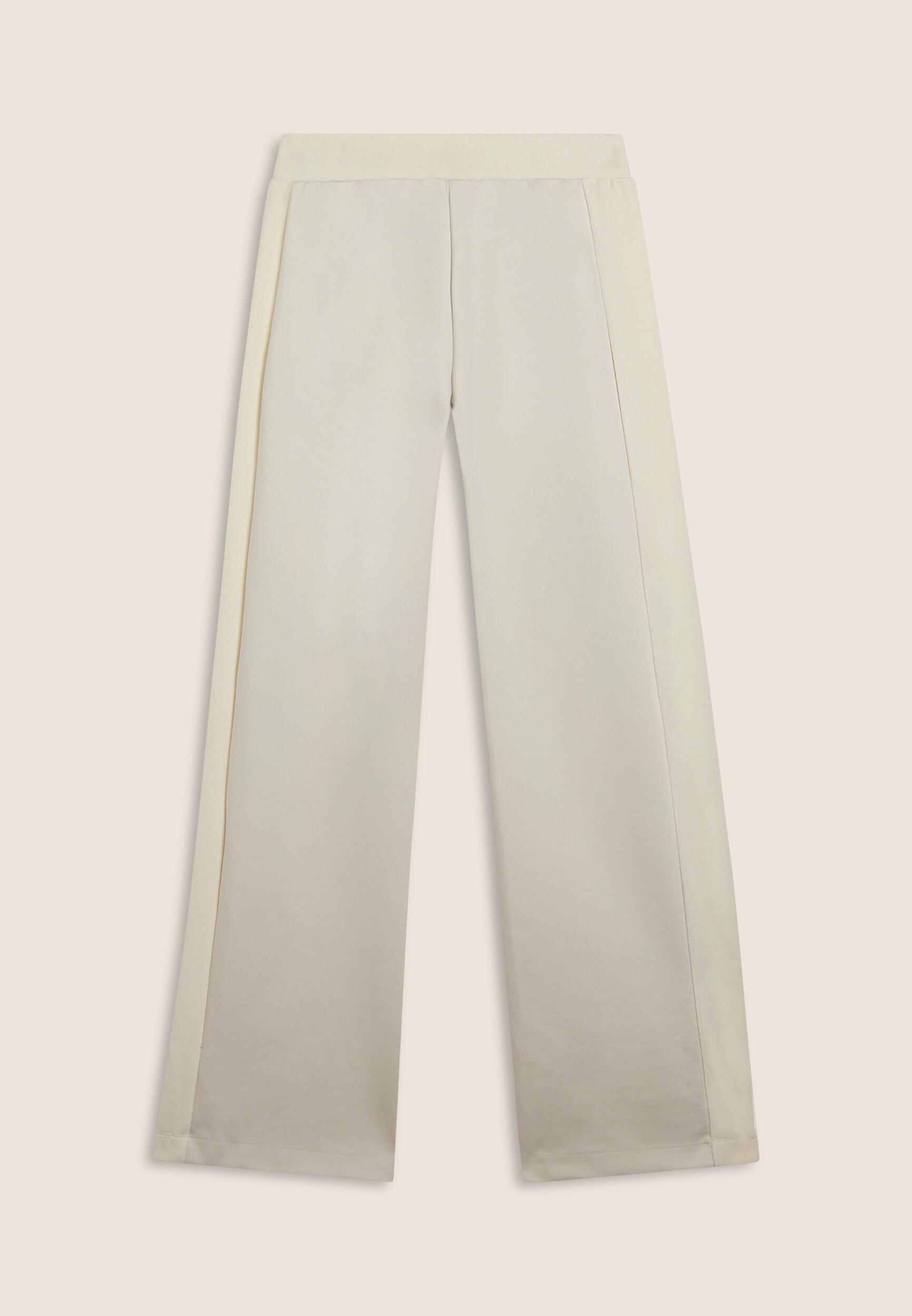 Pantaloni wide leg in viscosa con dettagli in ciniglia 2/3