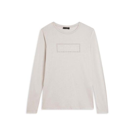 T-shirt long pour femmes avec des fentes et des graphiques brillants