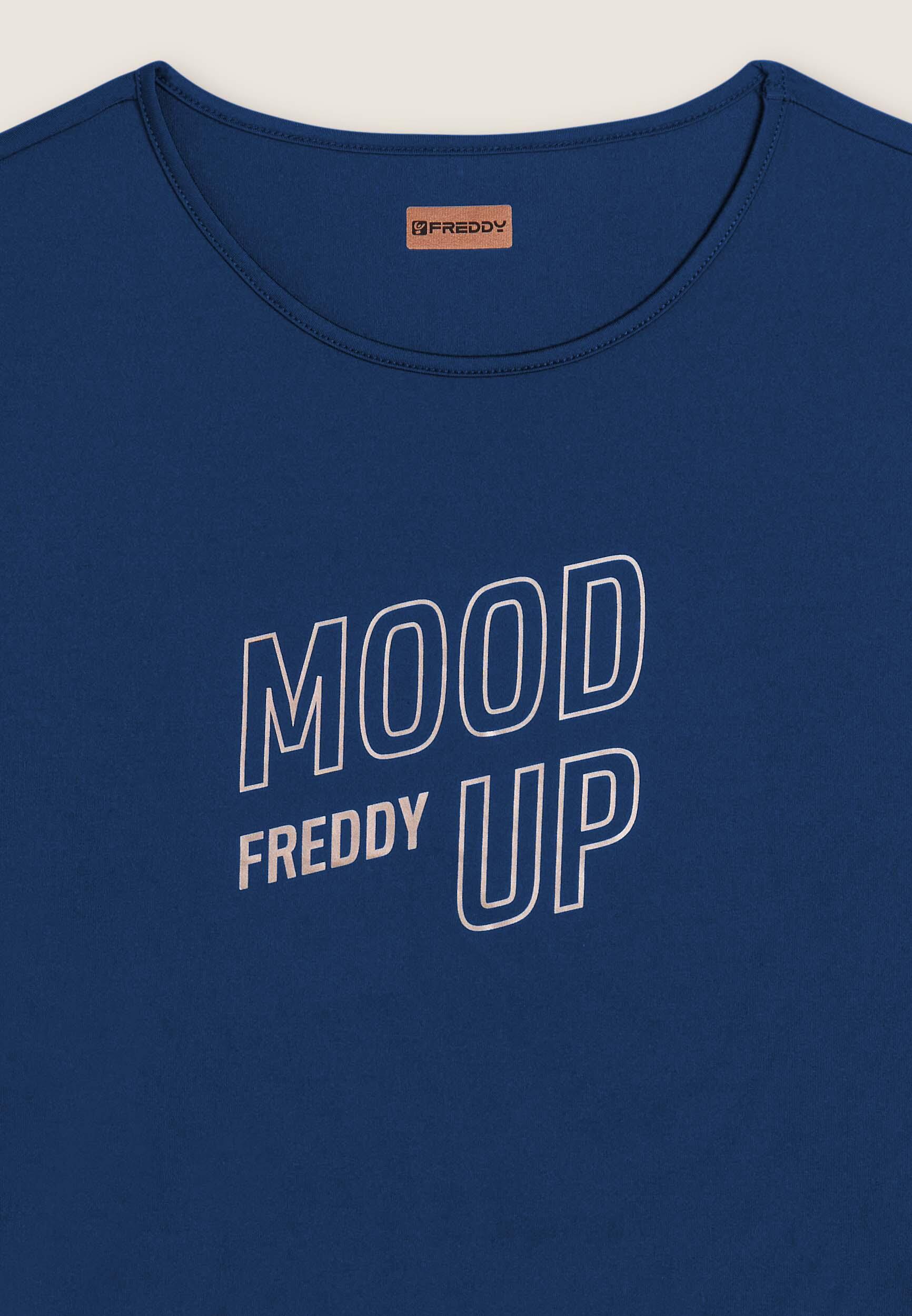Camiseta recortada con mangas anchas y estampado Mood Up 3/3