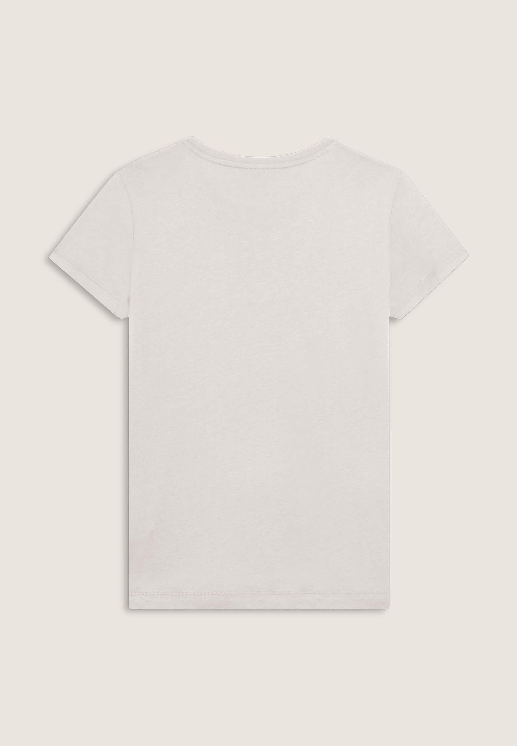 T-shirt donna con mini spacchi laterali e logo in strass 2/3