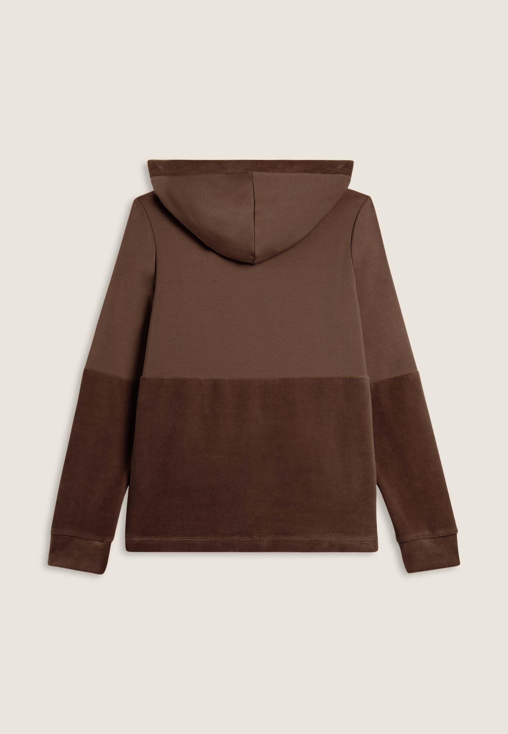 Felpa cappuccio e zip da donna con fondo in velluto 2/3