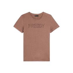 T-shirt avec logo en clous sur le devant