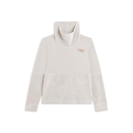 Felpa da donna con fondo e collo alto in velluto