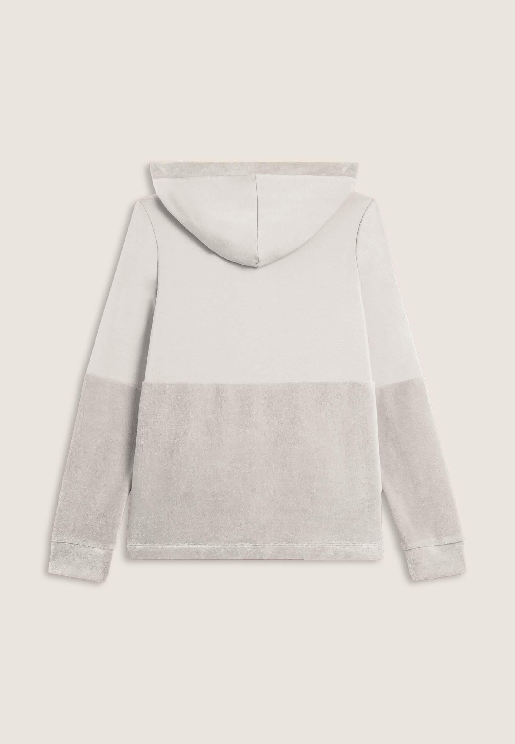 Felpa cappuccio e zip da donna con fondo in velluto 2/3