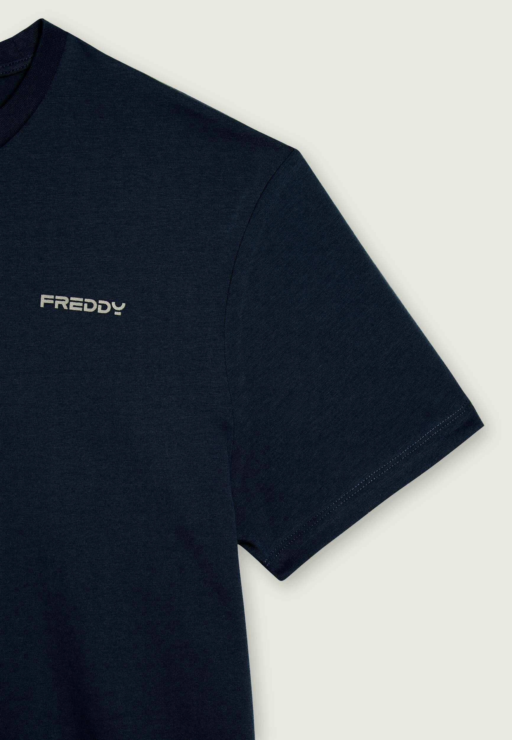 Camiseta básica de algodón con logotipo en forma en el pecho 3/3