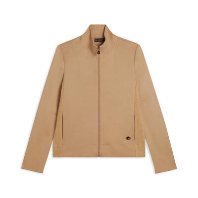 Felpa full zip in viscosa con inserti in ciniglia