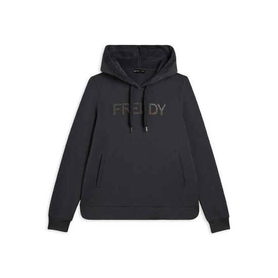 Felpa sportiva da donna con interno cappuccio in velluto