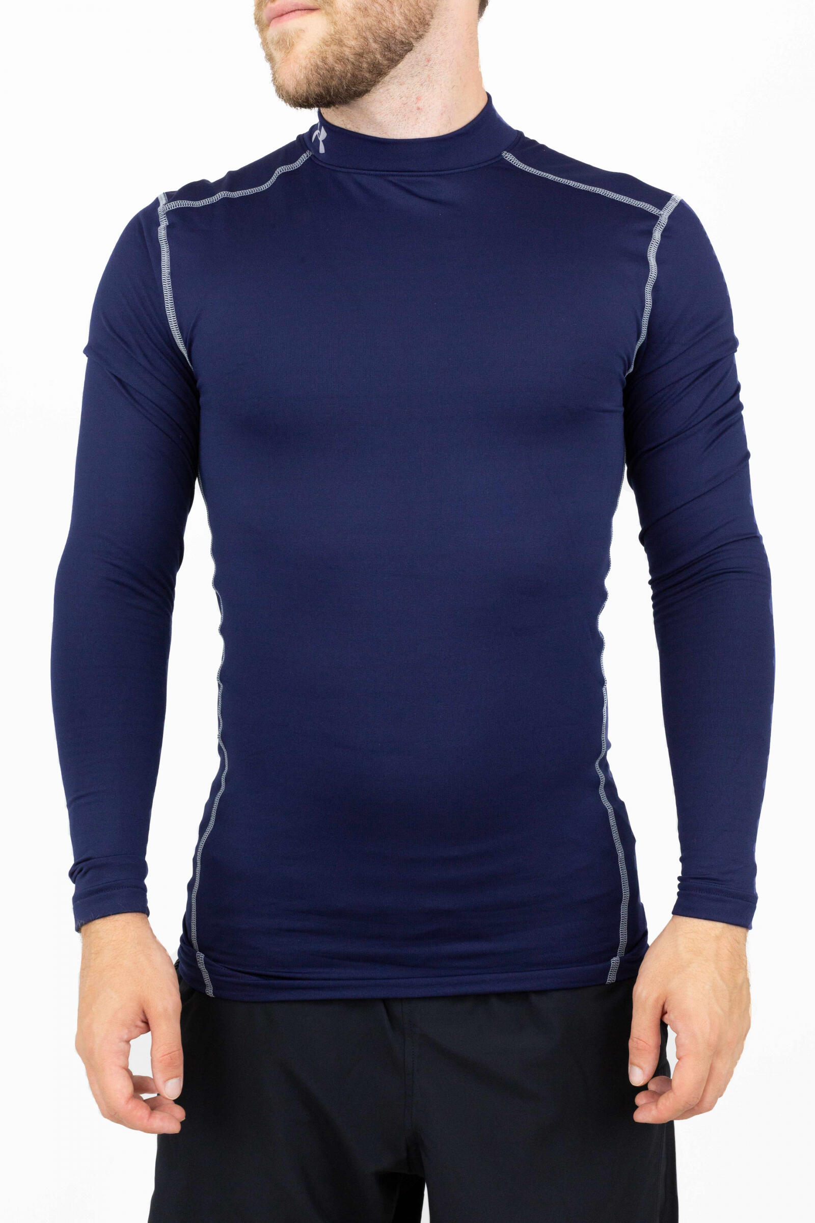 Under Armour Camiseta De Manga Larga Coldgear Compression Mock Azul Hombre