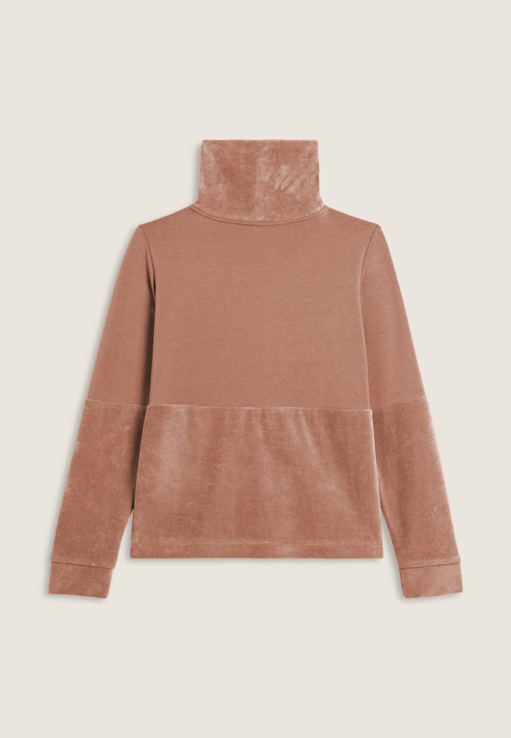 Sudadera para mujer con bajo y cuello de terciopelo 2/3