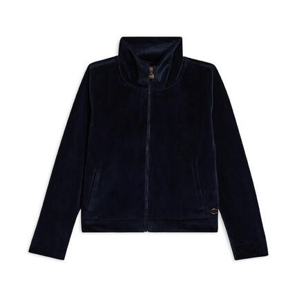 Sweat-shirt zippé et cropped en chenille avec col montant