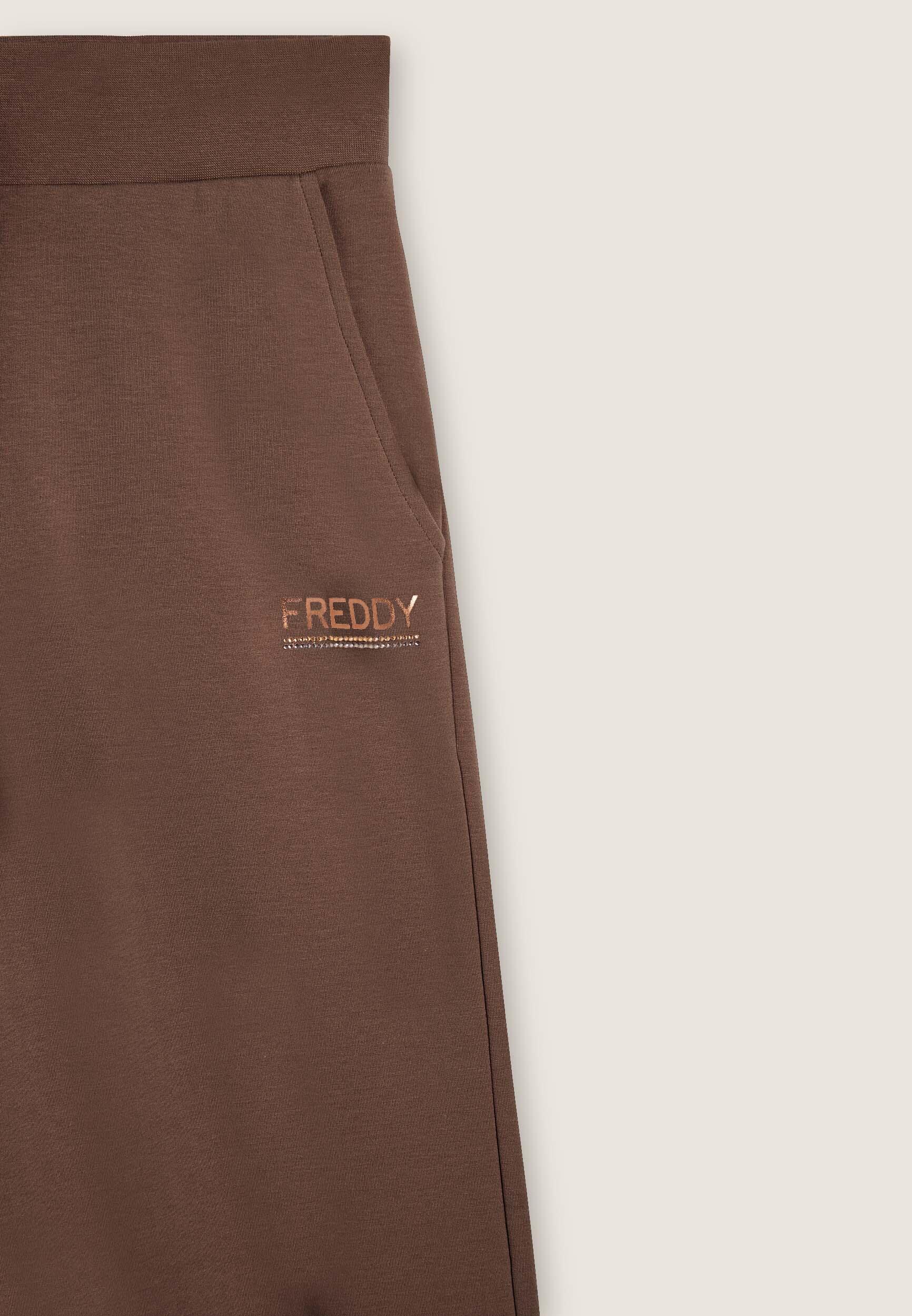 Pantalon à jambes larges pour femmes avec logo en paillettes bicolore 3/3