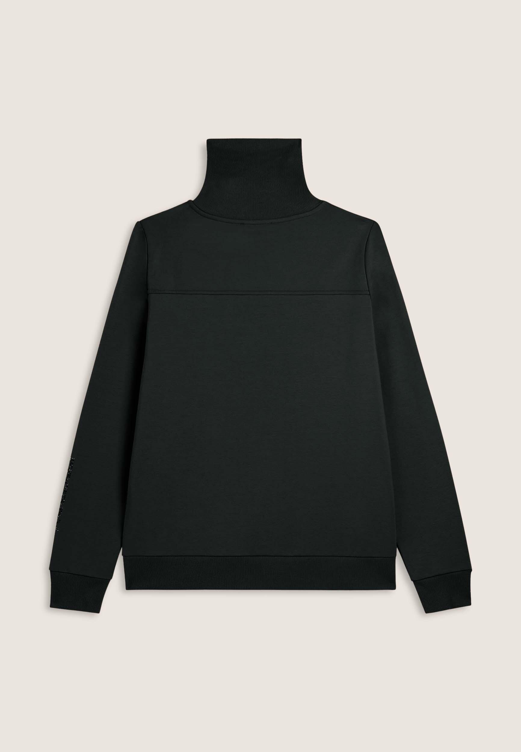 Felpa con zip e collo alto risvoltabile 2/3