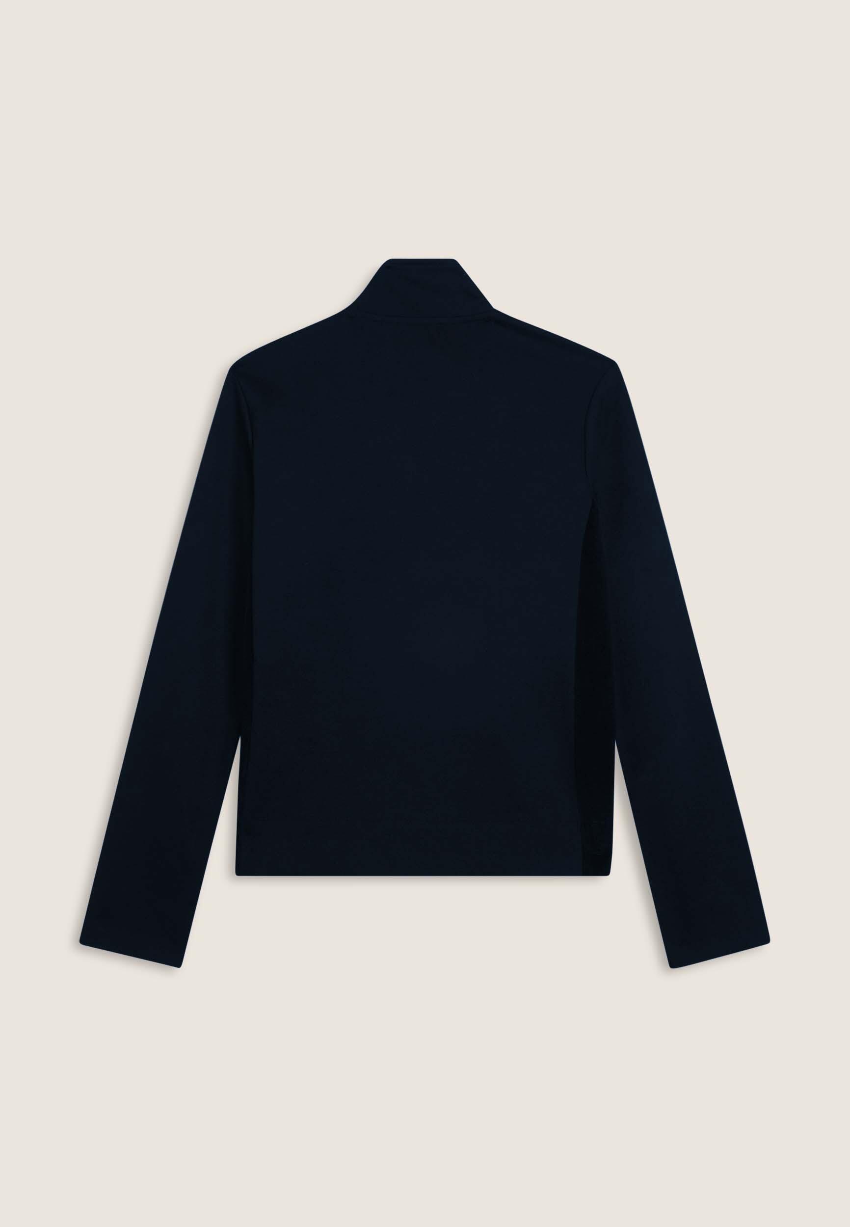 Felpa full zip in viscosa con inserti in ciniglia 2/3