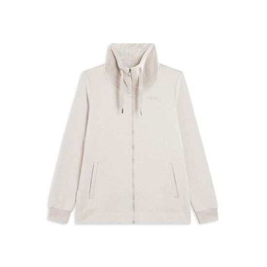 Felpa da donna con zip spacchi laterali e collo alto in velluto