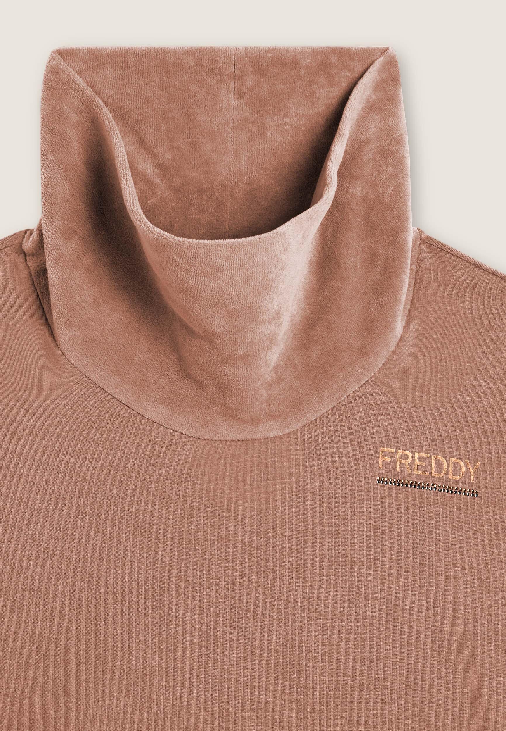 Sudadera para mujer con bajo y cuello de terciopelo 3/3