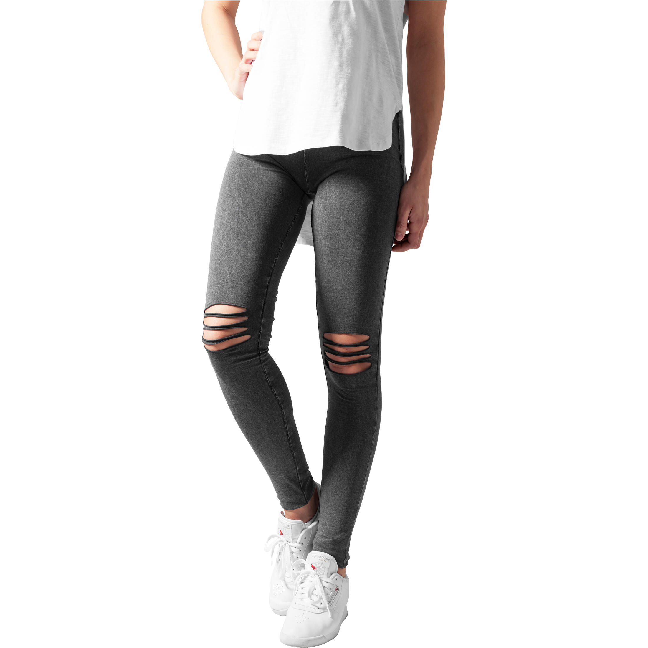 Urban Classics - Legging Femme Urban Classic Cutted Knee - Legging - Noir - Decathlon